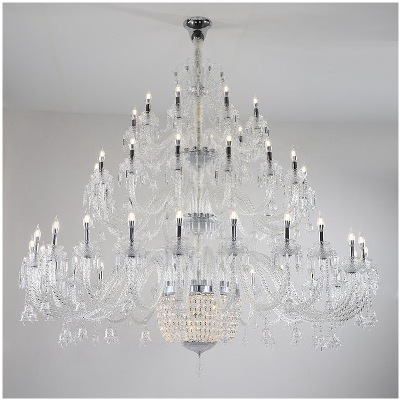 50 Luzes Claras Elegantes Luxuosas Velas de Cristal Lustre de Exposição Hal