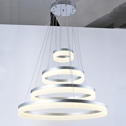 Luminárias pendentes de anel de lustre de acrílico com