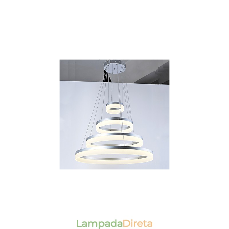 Luminárias pendentes de anel de lustre de acrílico com