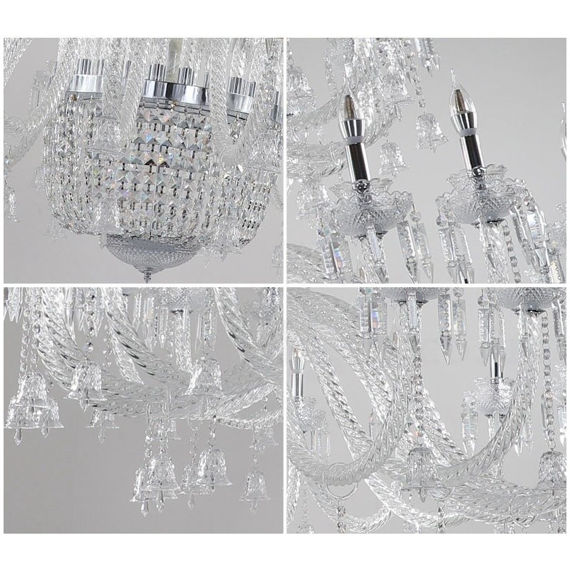 50 Luzes Claras Elegantes Luxuosas Velas de Cristal Lustre de Exposição Hal