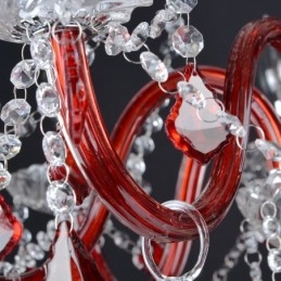 Lustre de Cristal Vermelho Vela