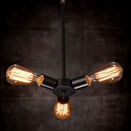 Luminária pendente 3 luzes estilo country ferro forjado