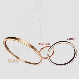 Wi Fi Smart Dimmable Gold Rose Gold Moderno Contemporâneo 3 Anéis Luz Liga de Alumínio Luz Pendente com Sombra de Acrílico