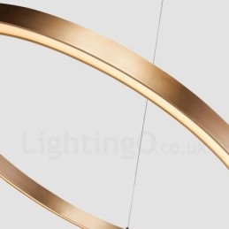 Wi Fi Smart Dimmable Gold Rose Gold Moderno Contemporâneo 3 Anéis Luz Liga de Alumínio Luz Pendente com Sombra de Acrílico