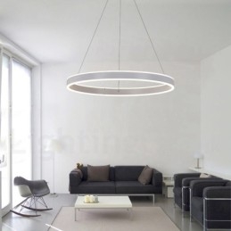 1 Anel Duas Tiras Art Deco Pendente Luz 60cm Luz Suspensa