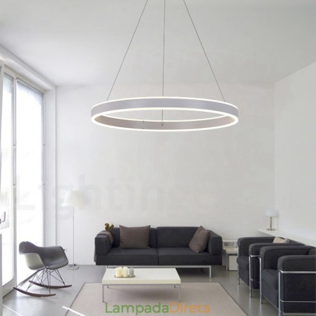 1 Anel Duas Tiras Art Deco Pendente Luz 60cm Luz Suspensa 1 Anel Duas Tiras Art Deco Pendente Luz 60cm Luz Suspensa