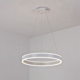 1 Anel Duas Tiras Art Deco Pendente Luz 60cm Luz Suspensa