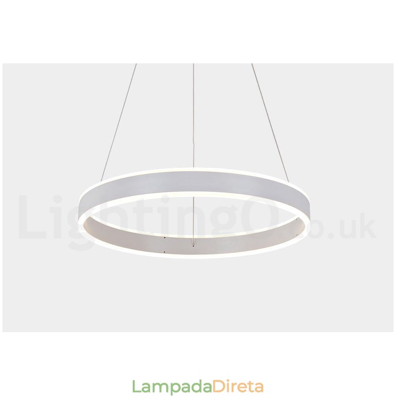 1 Anel Duas Tiras Art Deco Pendente Luz 60cm Luz Suspensa