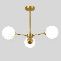 3 Luzes Pure Bronze Norte Europa Bean Chandelier Moderno Metal Moléculas Pendente Luz