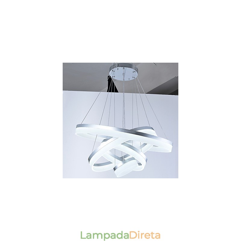 Luminárias pendentes de anel de lustre de acrílico com