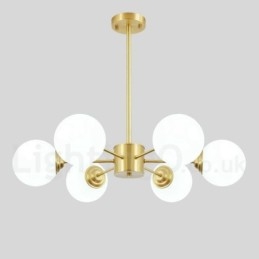 6 Luzes Pure Bronze Northern Europe Bean Chandelier Modern Metal Molecules Pendant Light
