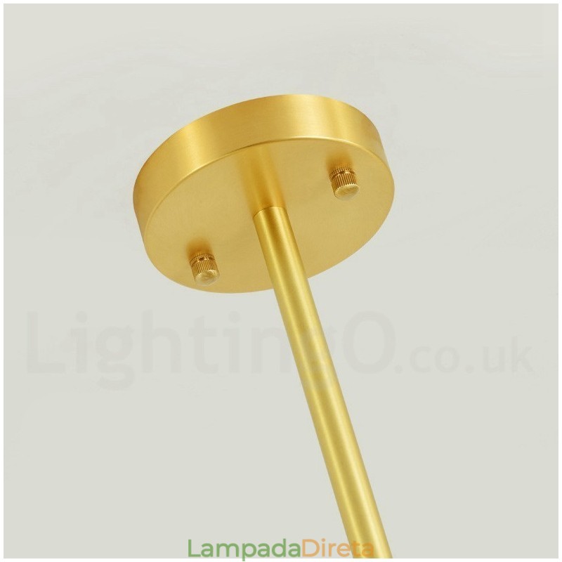 8 Luzes Pure Bronze Norte Europa Bean Chandelier Moderno Metal Moléculas Pendente Luz