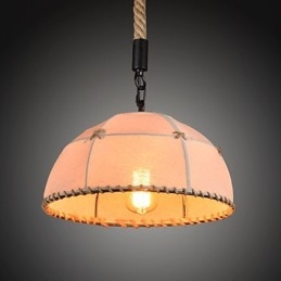 Lustre retrô feito à mão em corda de cânhamo estilo campestre industrial