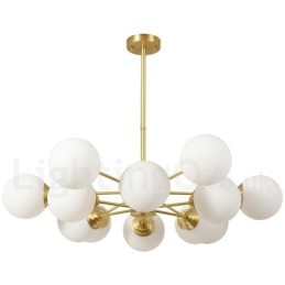 12 Luzes (6+6 Luzes) Duas Camadas Latão Puro Norte da Europa Bean Chandelier Moderno Metal Molecules Pendant Light