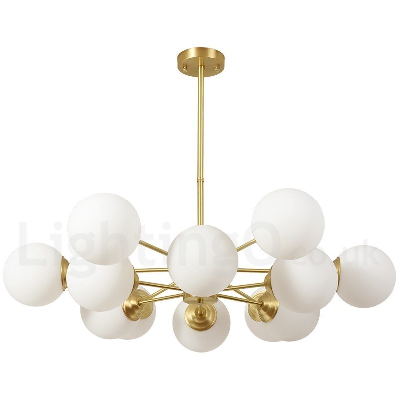 12 Luzes (6+6 Luzes) Duas Camadas Latão Puro Norte da Europa Bean Chandelier Moderno Metal Molecules Pendant Light