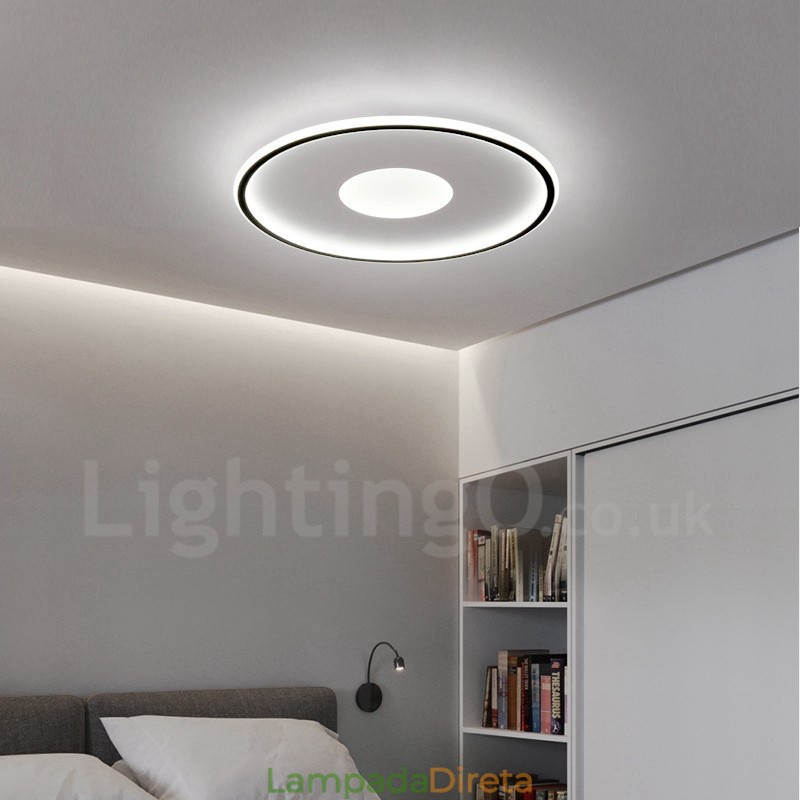 Luzes de teto embutidas ultrafinas, modernas, contemporâneas e reguláveis, estilo nórdico, com controle remoto, também podem ser usadas como luz de parede
