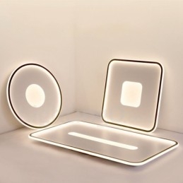 Luzes de teto embutidas ultrafinas, modernas, contemporâneas e reguláveis, estilo nórdico, com controle remoto, também podem ser usadas como luz de parede