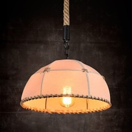 Lustre retrô feito à mão em corda de cânhamo estilo campestre industrial