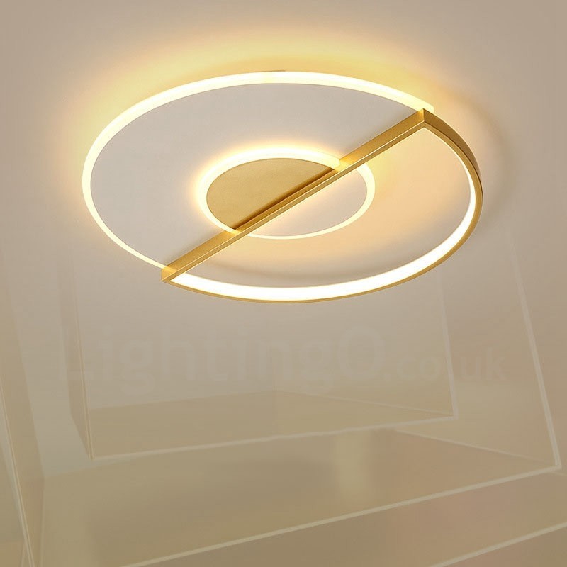 Luminárias de teto embutidas estilo nórdico moderno, ultrafinas e contemporâneas douradas com controle remoto, também podem ser usadas como luminária de parede