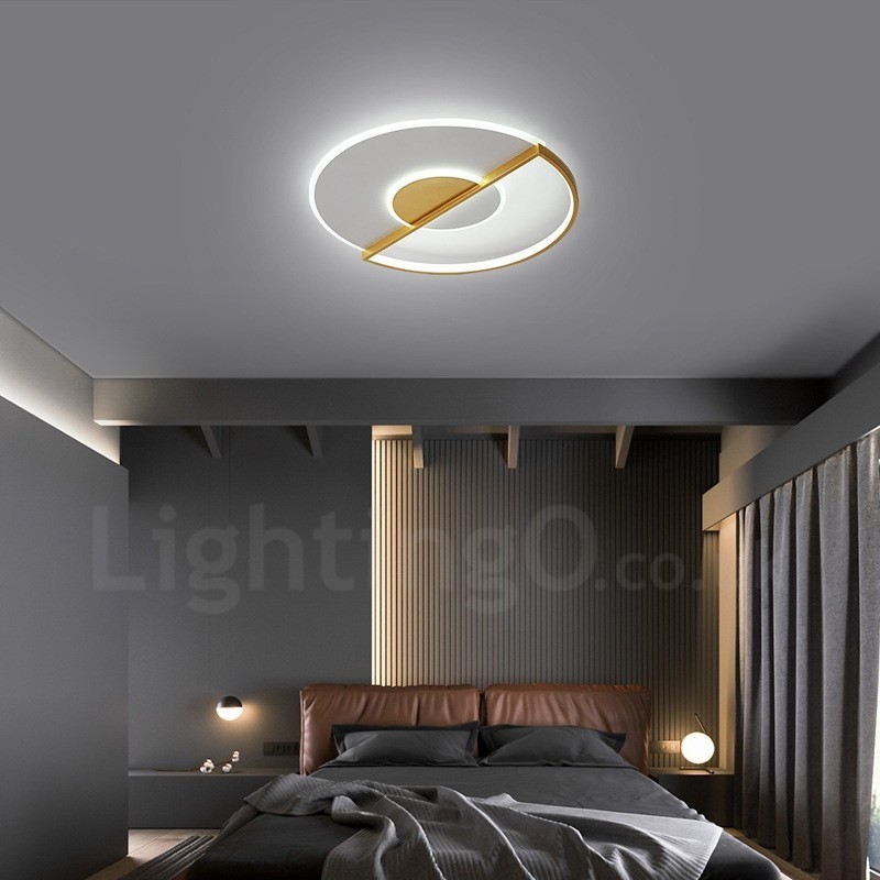Luminárias de teto embutidas estilo nórdico moderno, ultrafinas e contemporâneas douradas com controle remoto, também podem ser usadas como luminária de parede