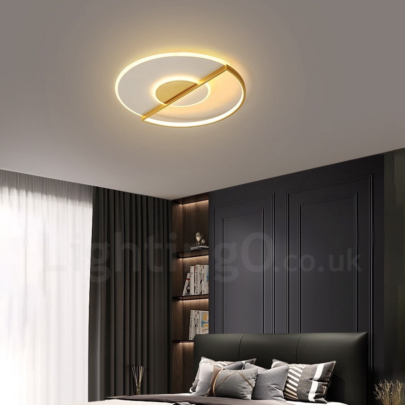 Luminárias de teto embutidas estilo nórdico moderno, ultrafinas e contemporâneas douradas com controle remoto, também podem ser usadas como luminária de parede