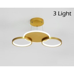 Lustre de teto circular estilo nórdico moderno e contemporâneo dourado com controle remoto também pode ser usado como luz de parede