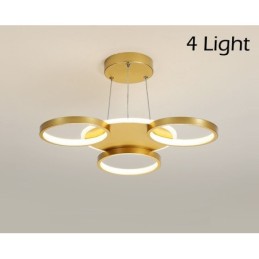 Lustre de teto circular estilo nórdico moderno e contemporâneo dourado com controle remoto também pode ser usado como luz de parede