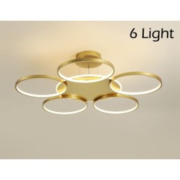 Lustre de teto circular estilo nórdico moderno e contemporâneo dourado com controle remoto também pode ser usado como luz de parede