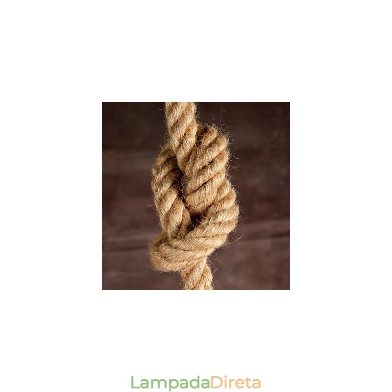 Lustre retrô feito à mão em corda de cânhamo estilo campestre industrial