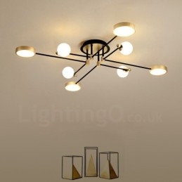 Lustre de metal moderno com teto preto dourado