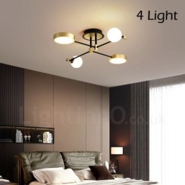 Lustre de metal moderno com teto preto dourado