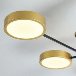 Lustre de metal moderno com teto preto dourado
