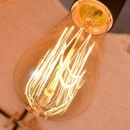 Lustre retrô feito à mão em corda de cânhamo estilo campestre industrial