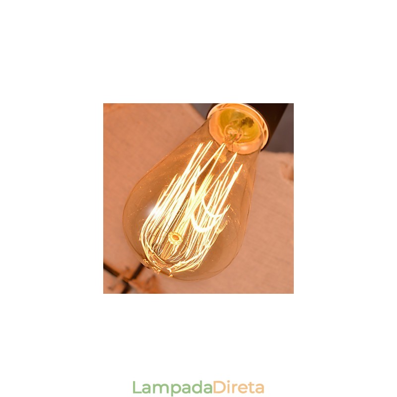 Lustre retrô feito à mão em corda de cânhamo estilo campestre industrial