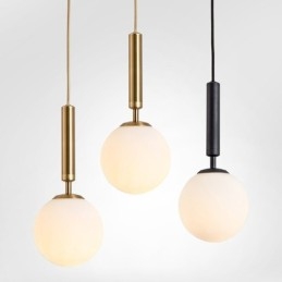 Luminária pendente moderna contemporânea com cúpula de vidro