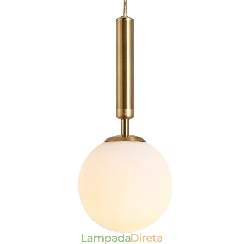 Luminária pendente moderna contemporânea com cúpula de vidro
