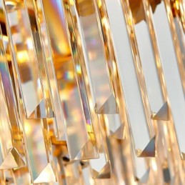 Lustre de pingente de cristal K9 redondo preto e dourado de luxo pós-moderno de dois níveis