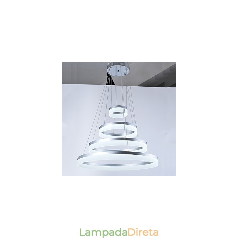 Luminárias pendentes de anel de lustre de acrílico com