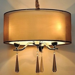 Lustre de cristal de ferro forjado simples 6 luzes