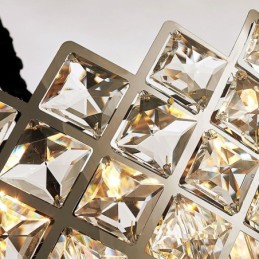 Lustre de pingente de cristal K9 redondo preto e dourado de luxo pós-moderno de dois níveis