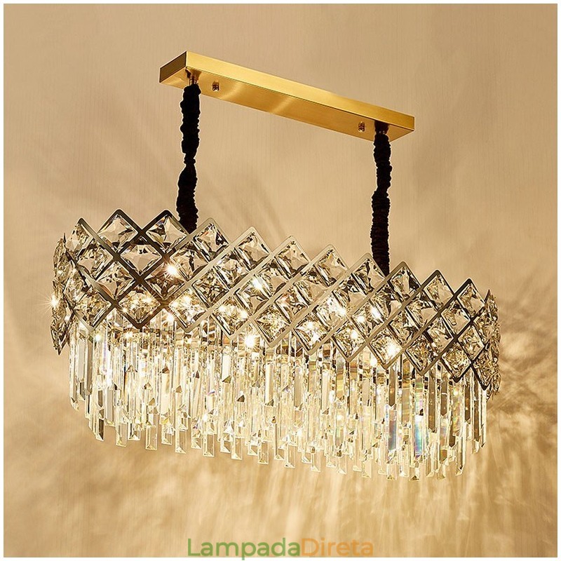 Lustre de pingente de cristal K9 redondo de prata pós-moderno de luxo