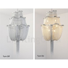 Tassels Chandelier Designer Pendant Light Prata Cor Dourada