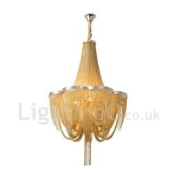 Tassels Chandelier Designer Pendant Light Prata Cor Dourada