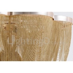 Tassels Chandelier Designer Pendant Light Prata Cor Dourada