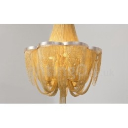 Tassels Chandelier Designer Pendant Light Prata Cor Dourada
