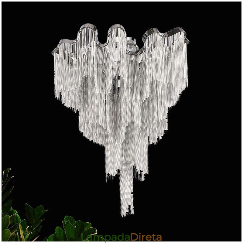Tassels Chandelier Designer Luz de teto Prata Cor Dourada