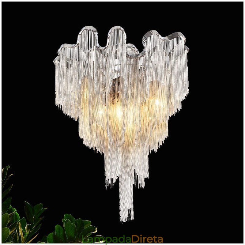 Tassels Chandelier Designer Luz de teto Prata Cor Dourada