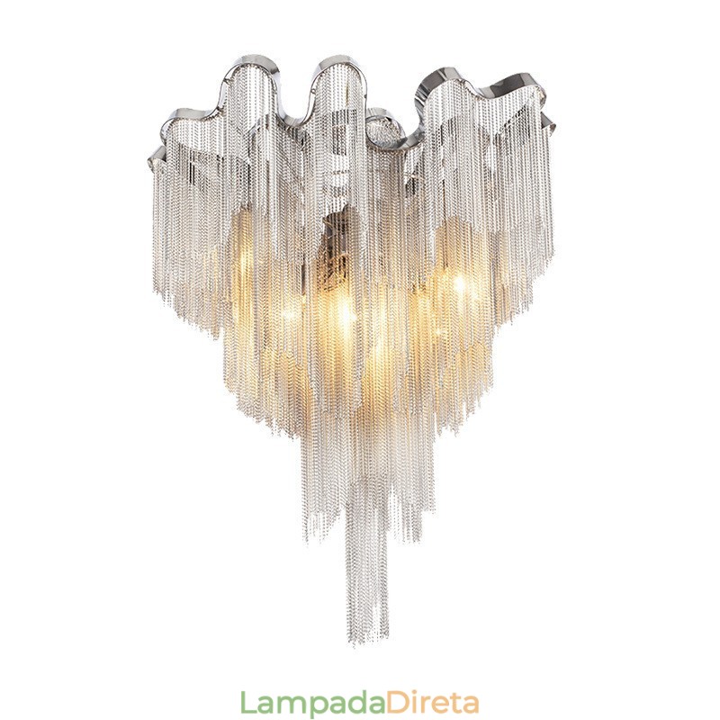 Tassels Chandelier Designer Luz de teto Prata Cor Dourada