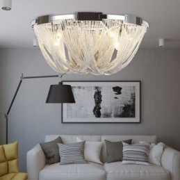 Tassels Chandelier Designer Luz de teto Prata Cor Dourada