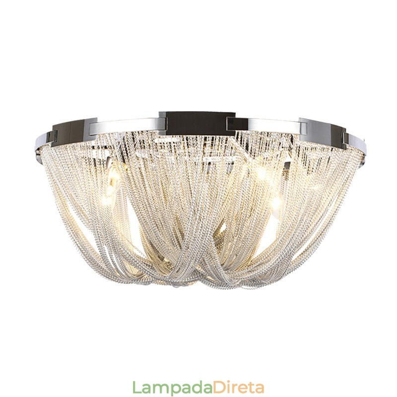 Tassels Chandelier Designer Luz de teto Prata Cor Dourada